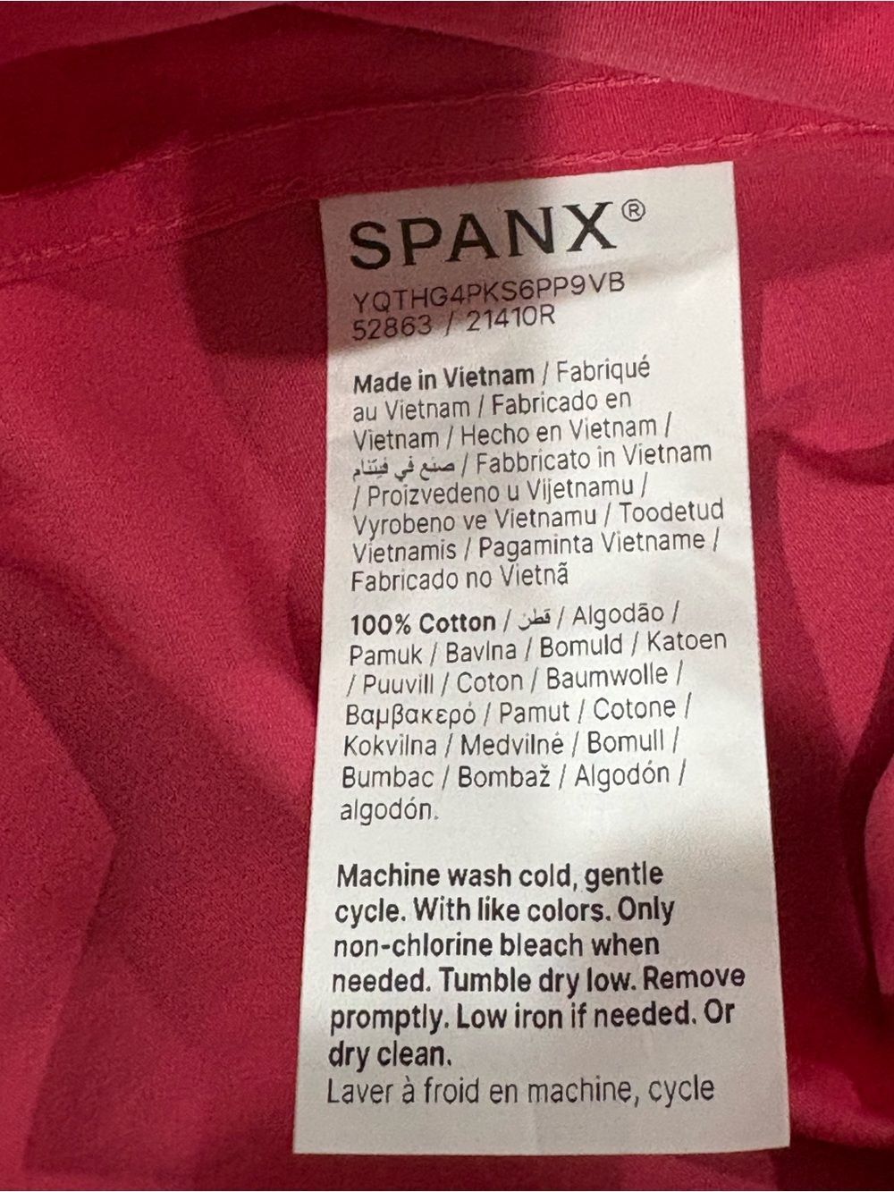 SPANX Poplin Oversized Hot Pink Button-Down Shirt - Picture 5 of 5